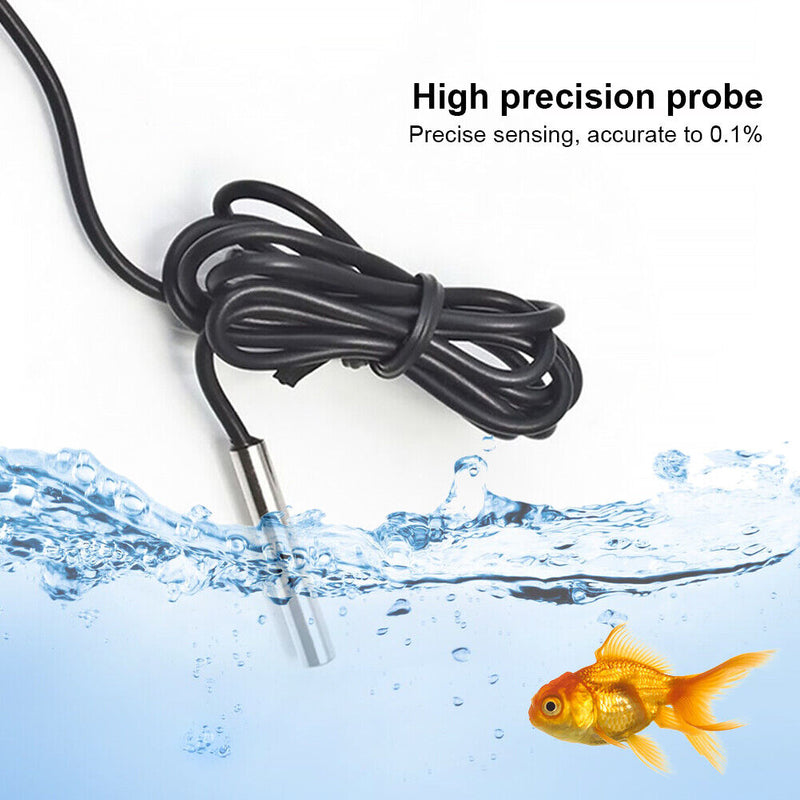 Thermometer LCD Temperature Meter Refrigerator Aquarium Monitor (Black) Newly