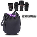 Waterproof SLR Camera Drawstring Lens Pouch Protective Brushed Cover (S) Newly