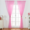 Star Print Tulle Curtains Window Drapes Sheer Purdah for Living Room(Pink)