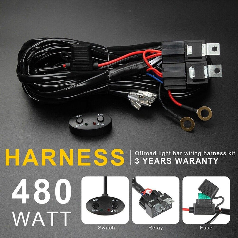 LED Spotlight Switch Wiring Harness Motorcycle Off-road Car Work Light Control