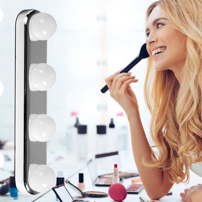Mutipule-Uses 4 LED Highlight Mirror Lamp Ceramic Glass Desktop Suction Lights