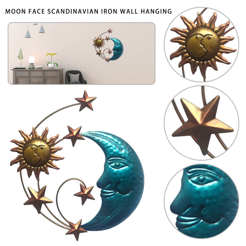 Artistic Sun Moon Metal Wall Decor - Celestial Themed Metal Wall Sculpture Newly