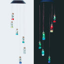 LED Solar Wind Chime Lamp Color Changing Wishing Bottle Hanging Light (A) Newly
