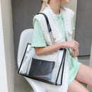 Women Transparent Large Shoulder Bag Fashion Pouch Summer 2pcs Composite Bags