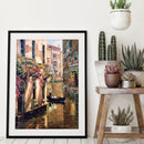 Hand Paint Painting By Numbers Kit River of The Town Oil DIY Canvas Drawing