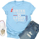 Independence Day Drink Light Tea T-Shirt (Blue XL)