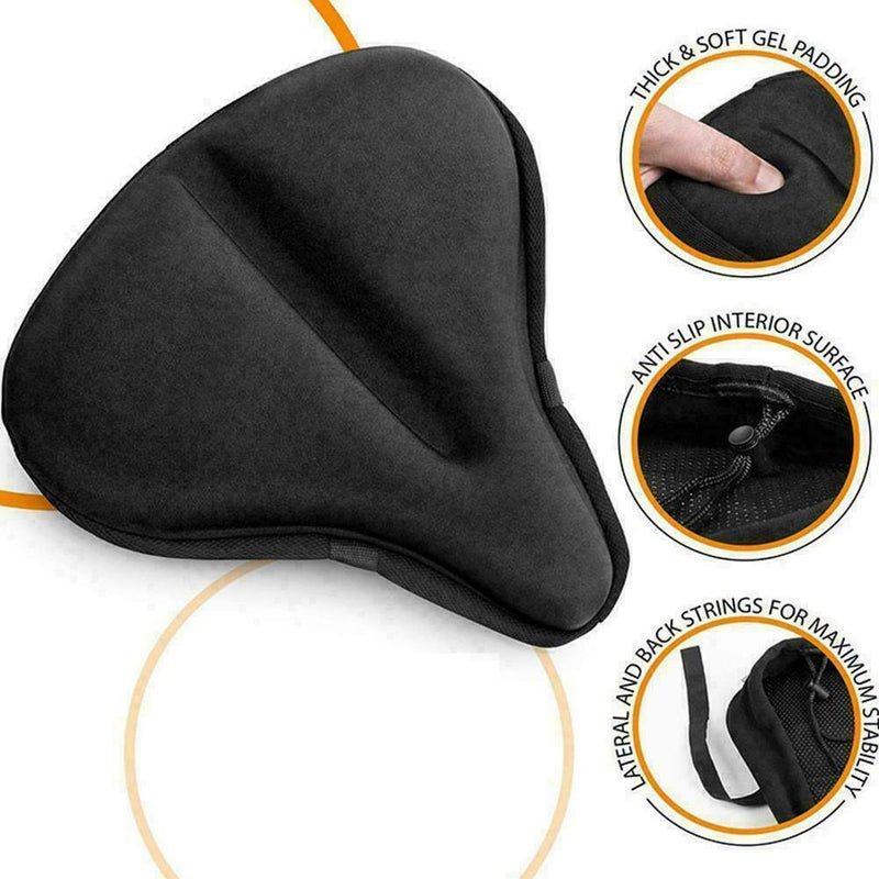 Comfort Wide Cycling Bike Bicycle Gel Cruiser Extra E1Z5 Soft Cushion Seat J4F1
