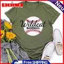 Independence Day Print Baseball Letter Tea T-Shirt (Army Green M)