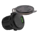 5V 3A QC 3.0 USB Car Charger Socket Adapter with Dust Cover for Motorcycle Boat
