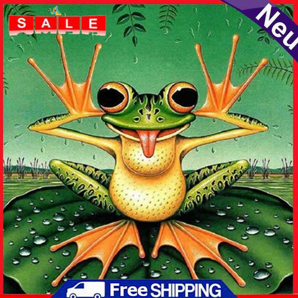 Full Drill Diamond Painting DIY Happy Frog Rhinestone Picture for Wall Decor