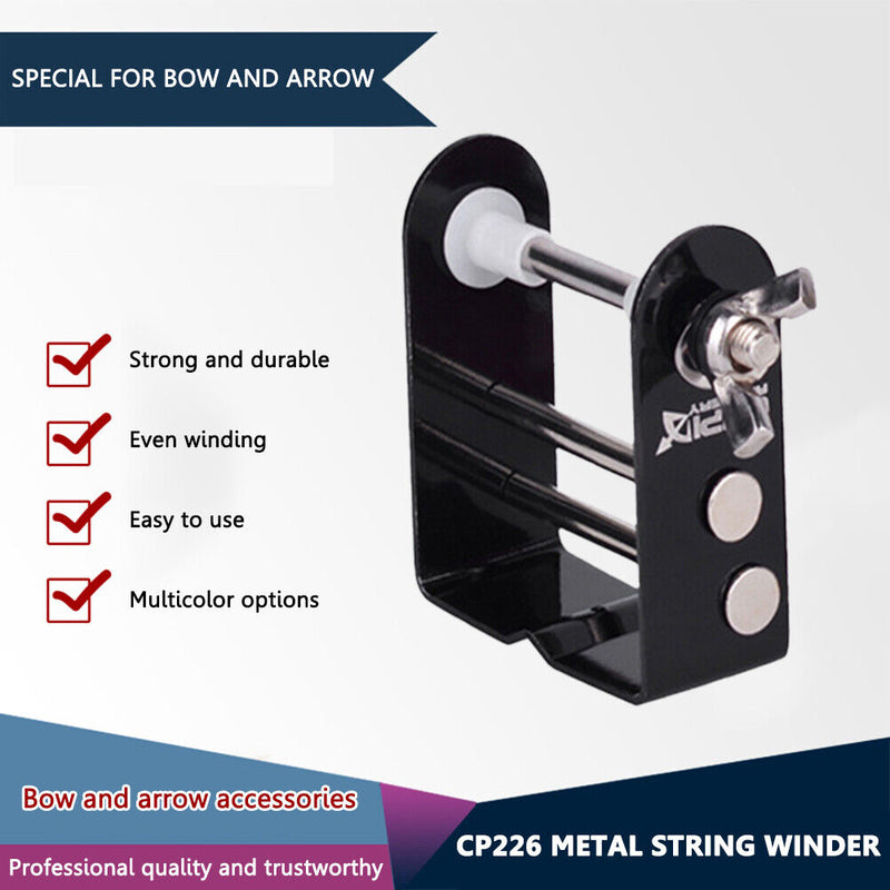 Metal Arrow Bow String Winder Bowstring Wire Winding Assist Tool (Black) Newly
