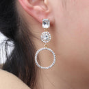 Jewelry Women Purple Crystal Rhinestone Dangle Earrings Drops Earrings Ear Stud