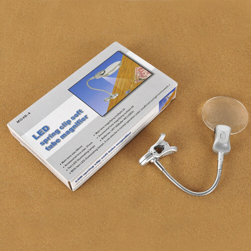 Magnifying Glass Desk Lamp with Clamp for Diamond Painting Cross Stitches