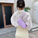 Retro Women Embossed Geometric PU Underarm Shoulder Bag Handbags (Purple)
