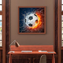 5D DIY Football Flame Full Square Diamond Painting Kits Wall Art Living Room Set