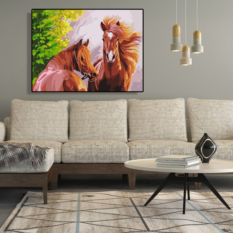 Hand Painted DIY Relax Horse Painting By Numbers Digital Oil Art Picture Decor