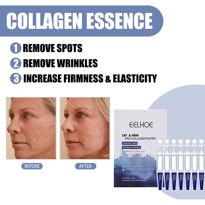 7pcs 2ml Collagen Serum for Face Anti Wrinkles Whitening Hydrating Essence