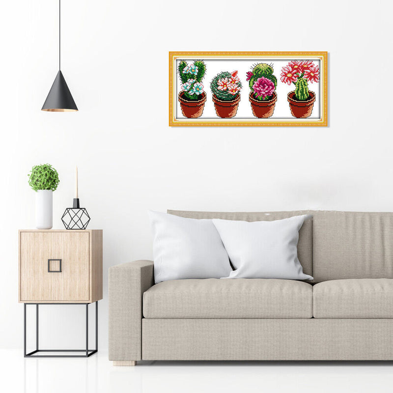 Cactus 14CT Stamped Cross Stitch Kits Sewing Needlework Embroidery (J171)