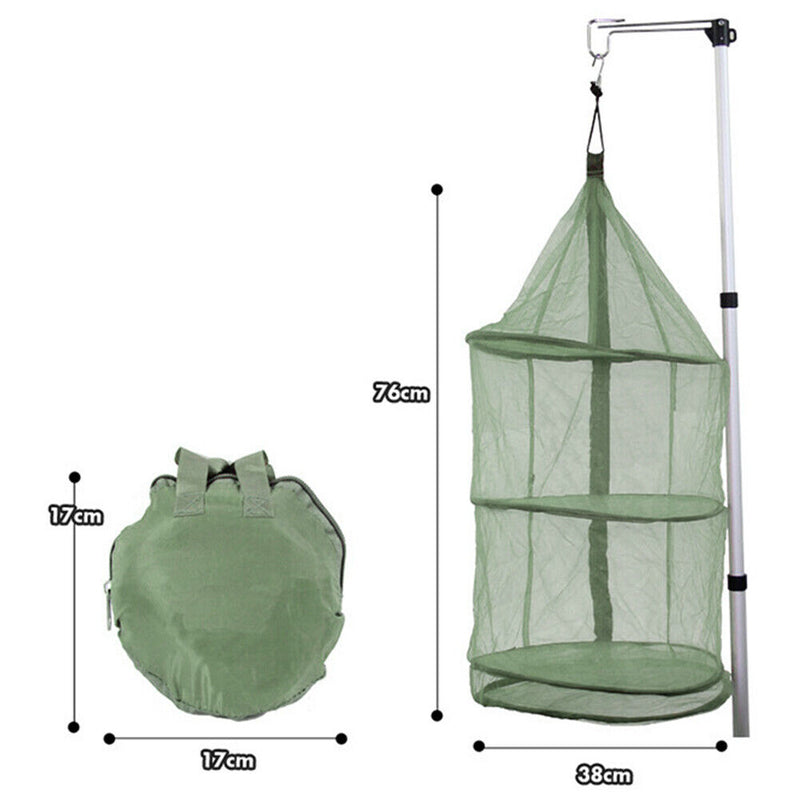 Foldable 3 Layers Drying Net Folding Dryer Rack for Fish Vegetables Herbs