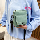 Women Canvas Solid Color Messenger Bags Lady Zipper Underarm Messenger Bags