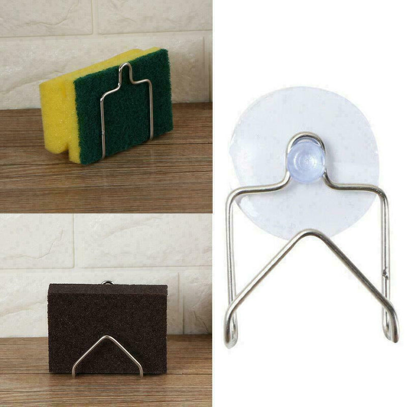 Steel Portable Suction Cup Drain Rack Cleaning Draine Dish Cloth U6K9 S6E5