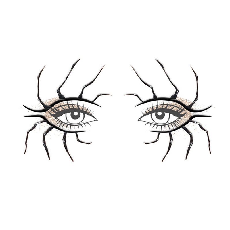 #A 1 Pair Halloween Eyeliner Stickers Horror Spider Cobweb Bat Face Laces Sticke
