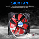 140mm 4-Pin Silent PC Case Cooling Fan CPU Cooler Fan DC 12V Heatsink Radiator