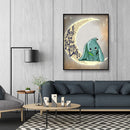 Baby Elephant on the Moon 5D DIY Full Square Diamond Painting Cartoon Mosaic Kit