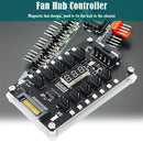 12V 3/4 Pin Cooling Fan Hub PC Chassis LED Temperature Display Controller Newly
