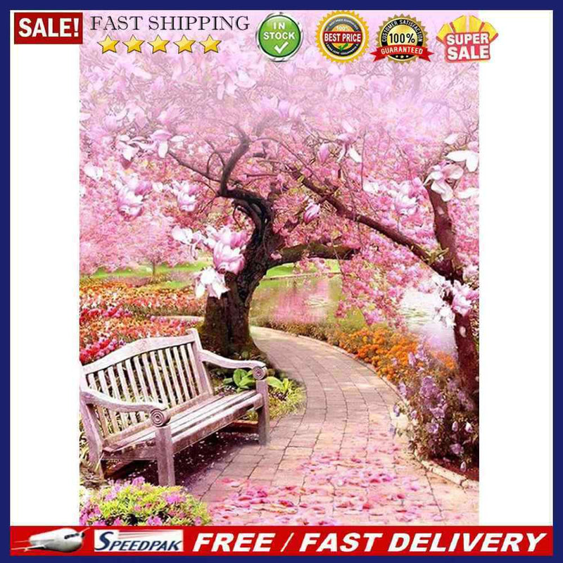 Full Square 5D DIY Diamond Painting Embroidery Cross Stitch Cherry Blossom