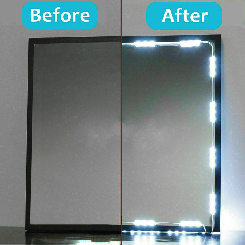 10FT White Dressing Mirror Lighted Cosmetic Makeup V LED Power Z8Z3 L2M1 R8D1