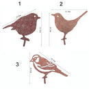 Art Metal Fence Ornament Insert Garden Statues Silhouettes Sparrow Bird-shaped