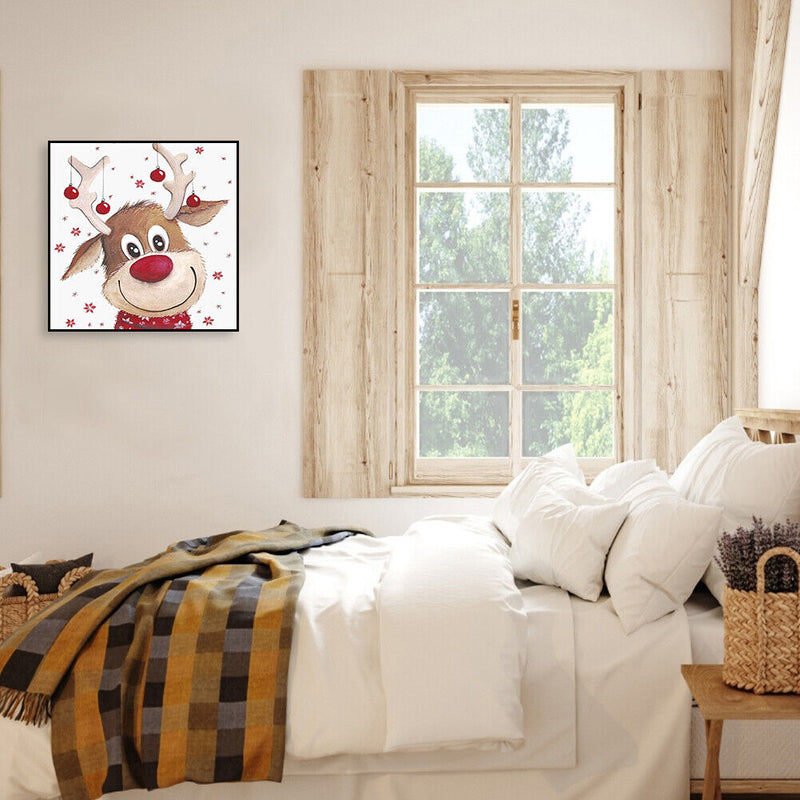 20X20cm Oil Paint By Numbers Christmas Elk Frameless Picture Crafts Home De