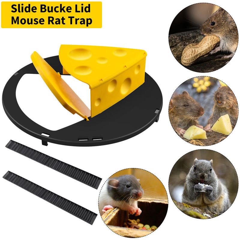 Flip N Slide Bucket Lid Mouse Trap Auto Reset for Indoor Outdoor (2 Ramp) Newly