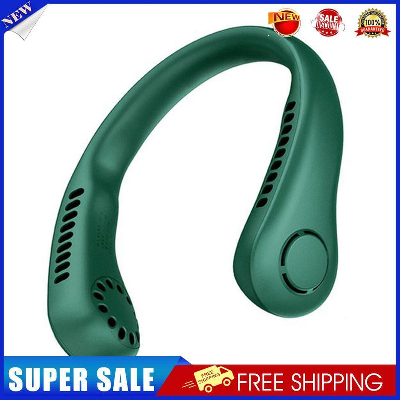 Bladeless Hanging Neck Fan Mini Leafless Fans (Green Adjustable Silicone)