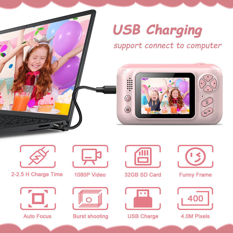 #A 2.4 Inch Ips Color Screen Kids Camera Educational Toys Slr Camera Birthday Gi