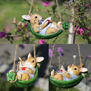 Tree Pendant Rabbit Statue Garden Decoration Swing Rabbit Household Ornament