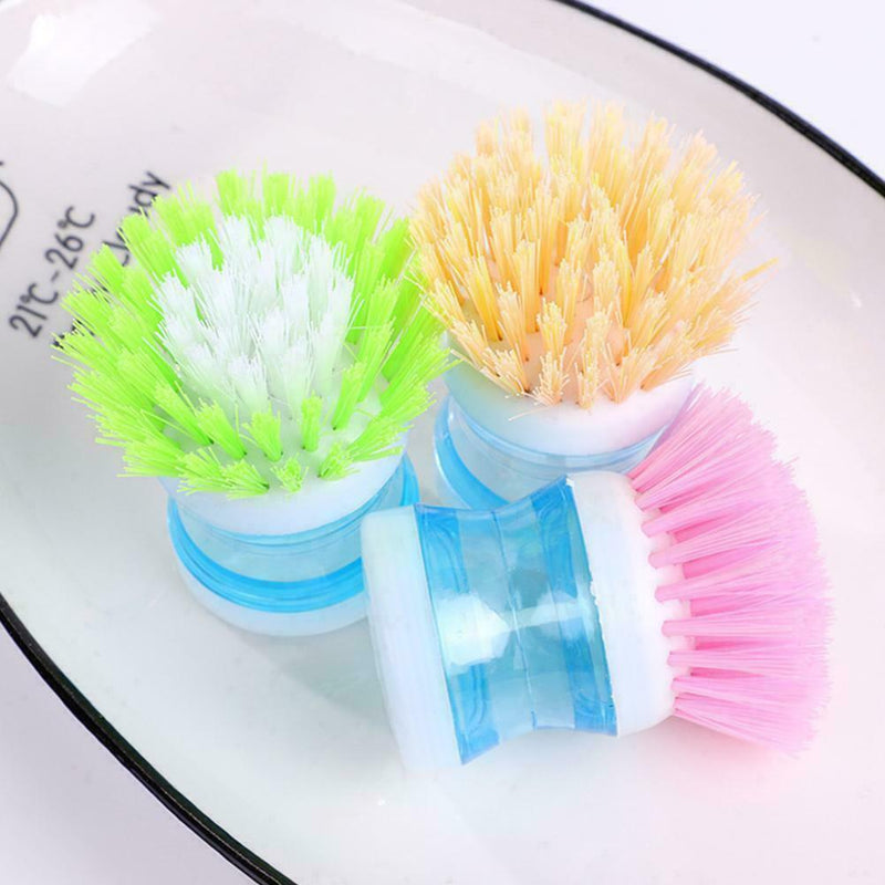 Kitchen Cleaning Brushes Tools Liquid Soap Dispenser DishBowl Brush Pot K6S7