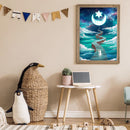 5D Rhinestone Picture Road to Moon Full Round Drill Diamond Painting Kit Mosaic