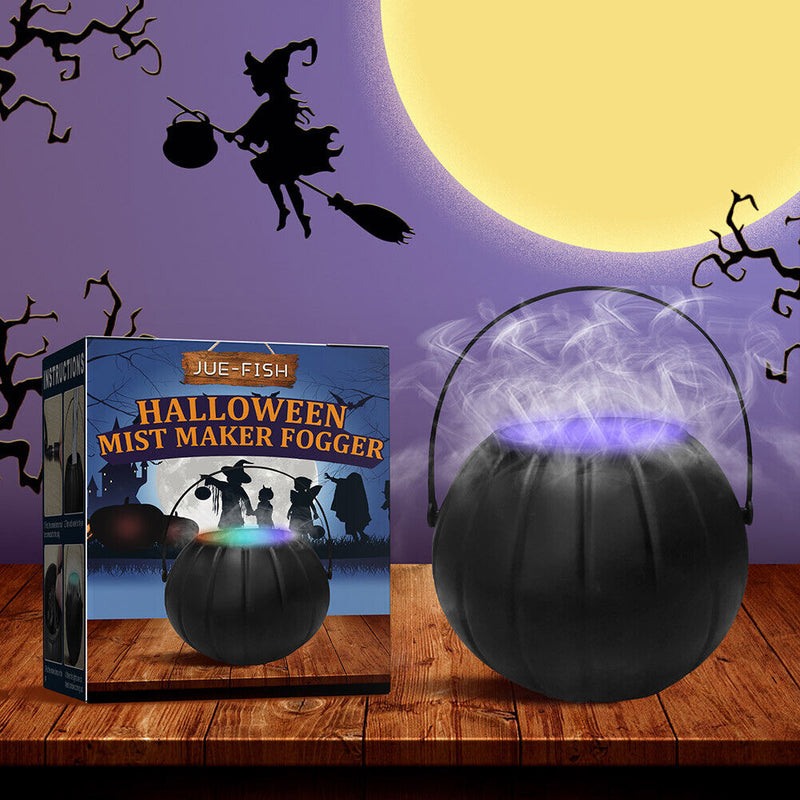 Halloween Jar Atomizing Light Holiday Party Prop Witch Fog Machine for Bar House