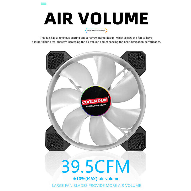 COOLMOON Yuhuan 140mm Cooling Fan Mute RGB Light 6Pin Desktop Computer Cooler