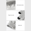 Full Finger Knitted Gloves Men Women Bike Warm Touch Screen Mittens (Grey)
