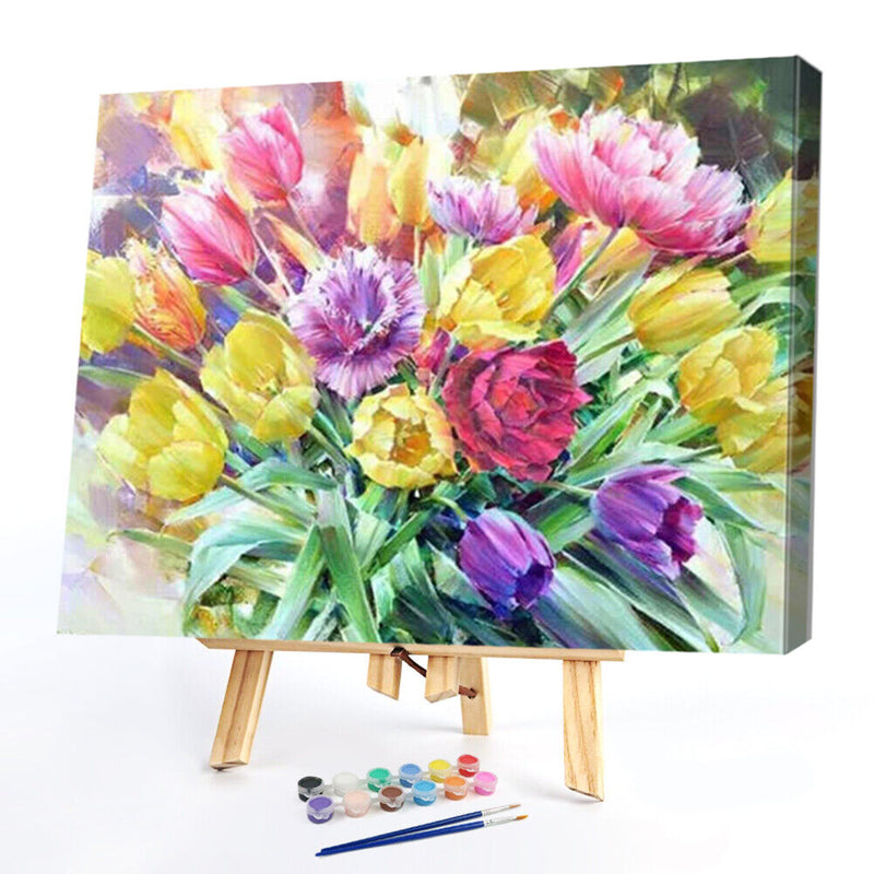 Painting By Numbers DIY Hand Painted Drawing Canvas Pictures Home Decor Bouquet