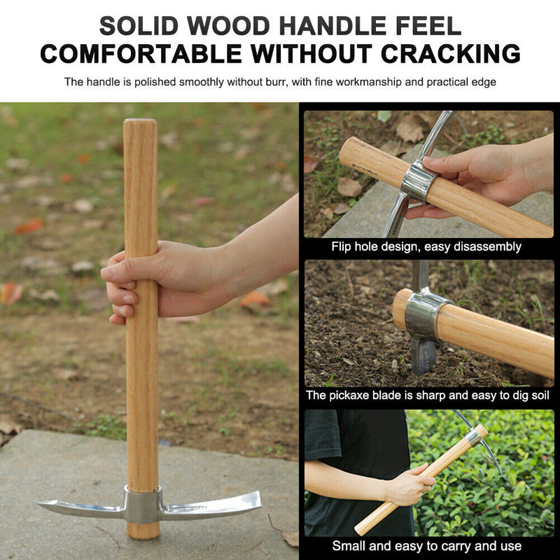 Stainless Steel Pickaxe Outdoor High Hardness Tree Root Digging Hand Tools Newly
