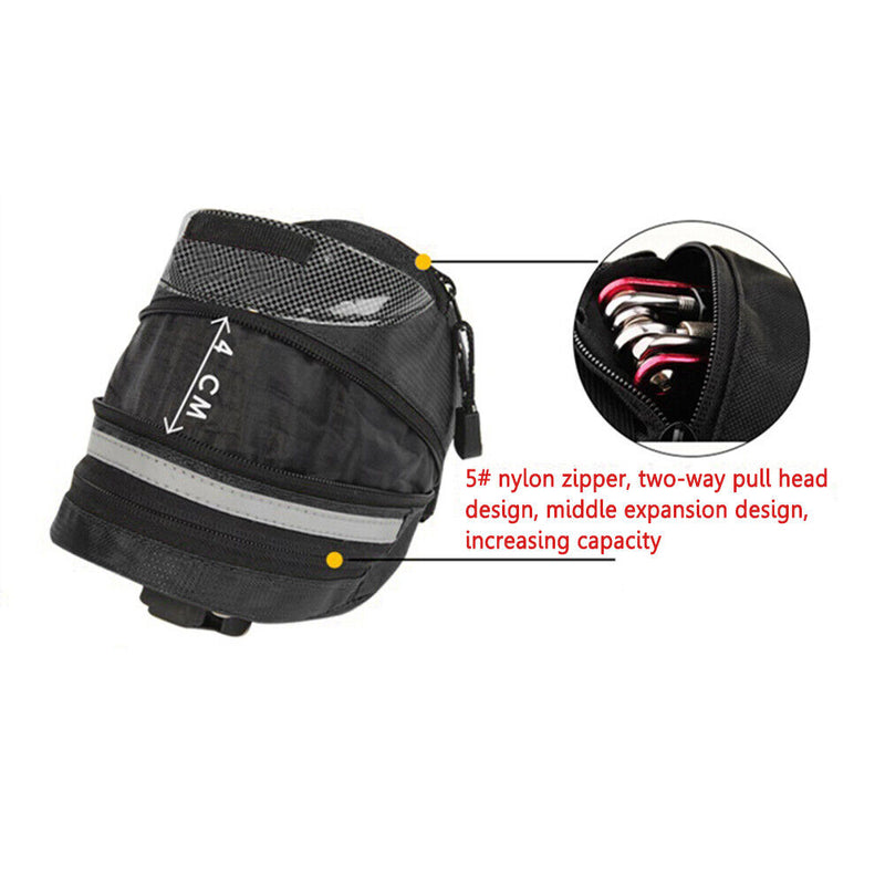 Bicycle Bag Outdoor Storage Pouch Waterproof Saddle Accessories (Black) Newly