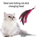 5pcs Cat Teasing Feather Wall Bell Round Pets Kitten Teaser Replacement Toys