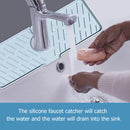 Bathroom Faucet Water Catcher Mat Sink Draining Pad Behind Faucet (Grey)
