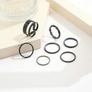 7pcs/set Punk Finger Rings Fashion Metal Buckle Joint Tail Rings for Women Gi