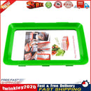 Food Preservation Tray Plastic Food Fresh Storage Plates Container (Green) Newly