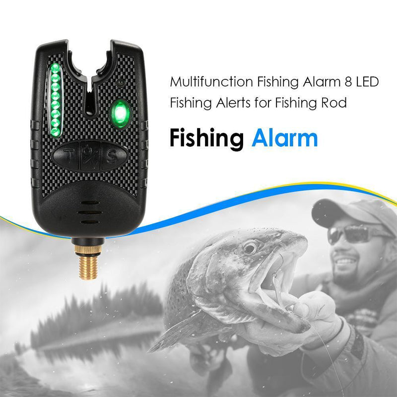 heummyo Multifunctional Fishing Alarm 8 LED Fishing Alarms for Fishing Rod (Green)